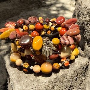 Handmade Multicolor Beaded Bracelet Mookaite
